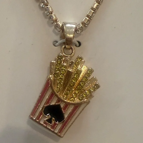 Kate Spade x Target French Fry Crystal Pendant Necklace – 16” + 3” Extender NIB - Picture 5 of 7